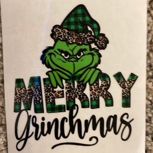 Merry Grinchmas Clear Cast Sticker