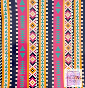Pink & Blue Southwestern Vinyl Sheet 12 x 12