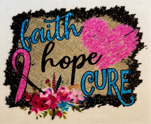 Hope, Faith, Cure Clear Cast Sticker