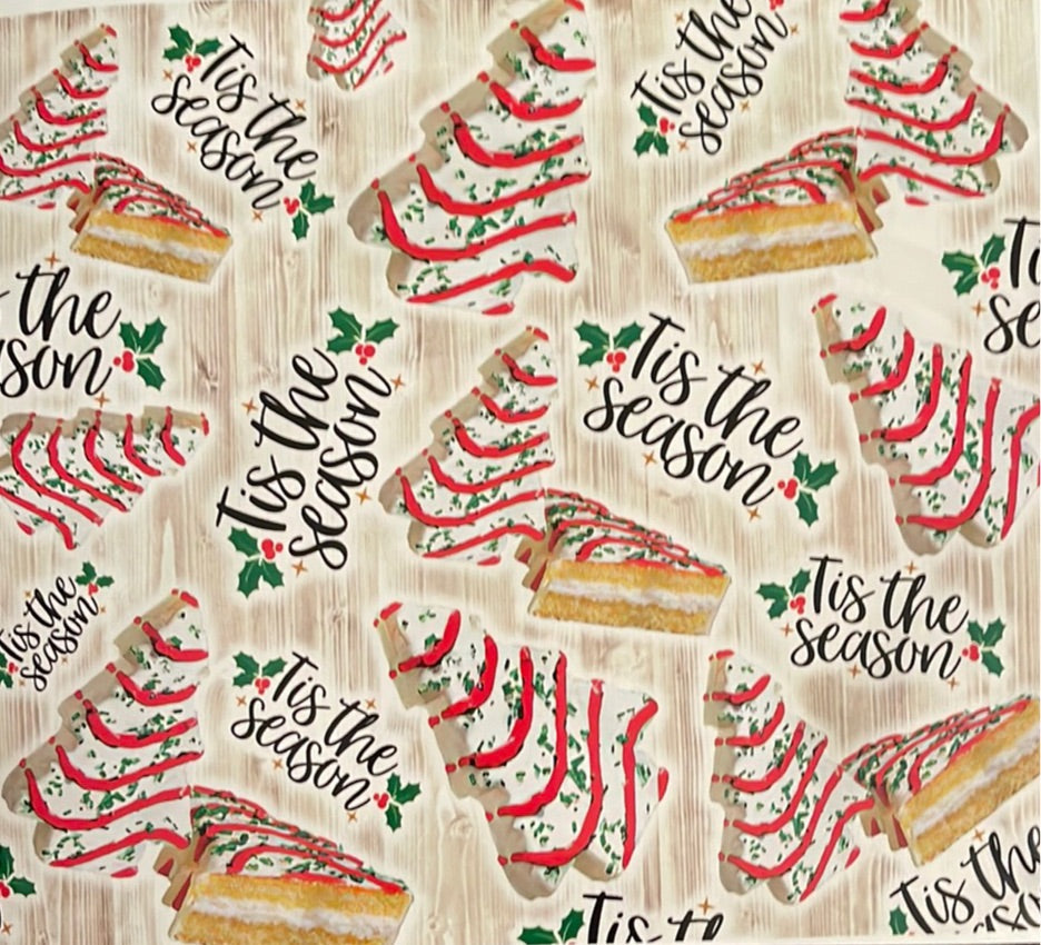 It’s the Season Cakes 20 oz skinny tumbler vinyl wrap