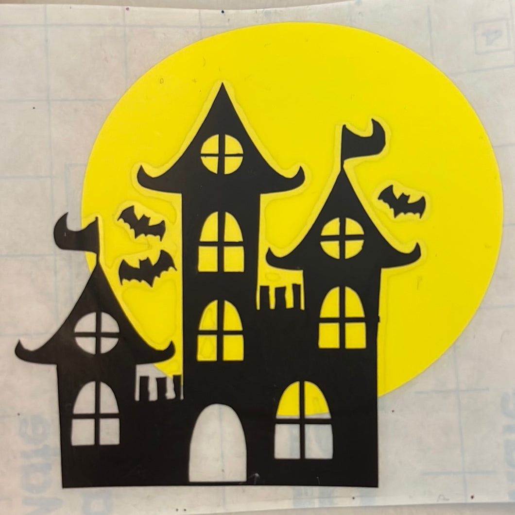 Haunted House with Moon Decal