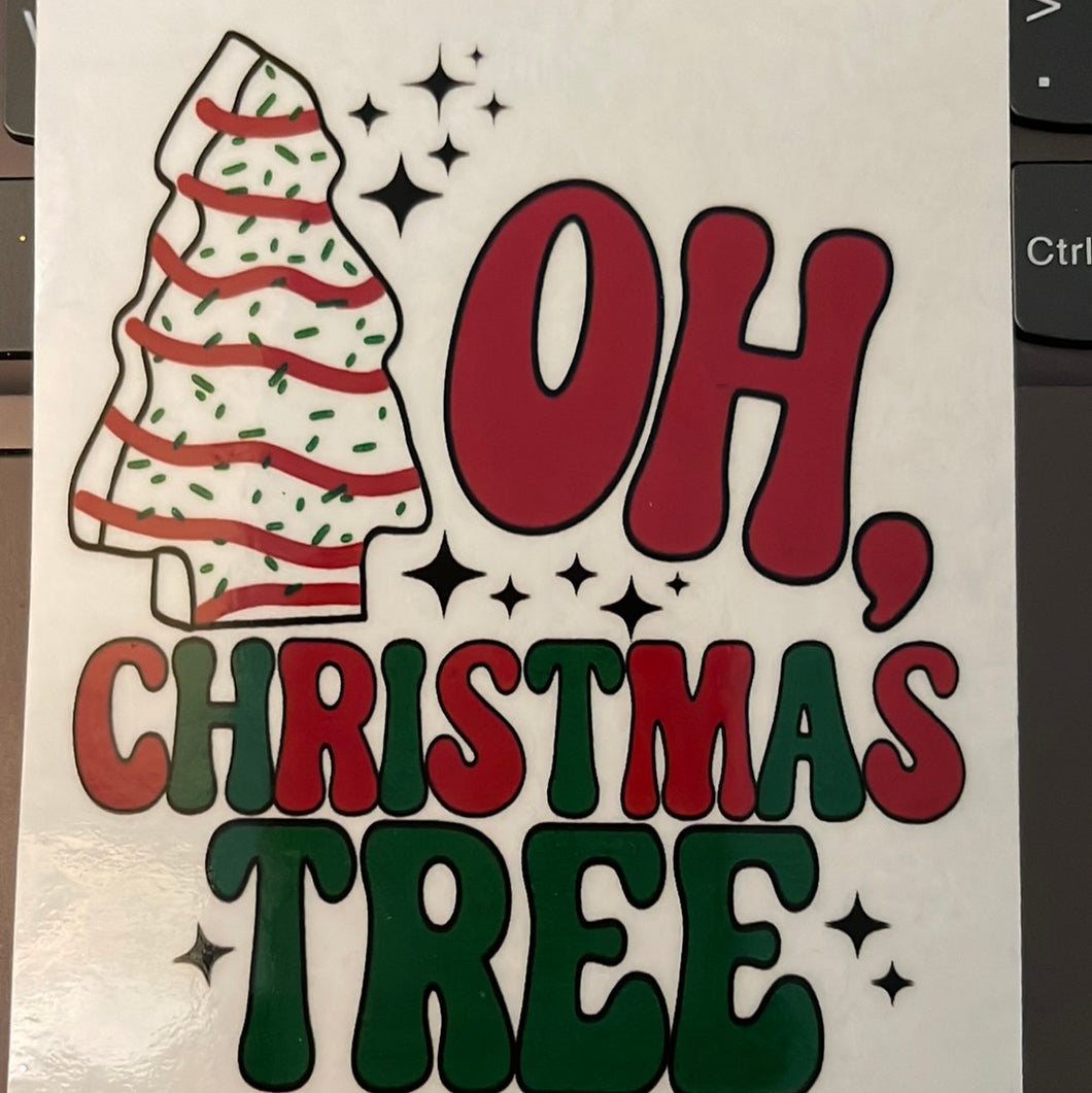 Oh, Christmas Tree Clear Cast Sticker