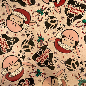 Cow Christmas 12 x 12 Sheet of Vinyl