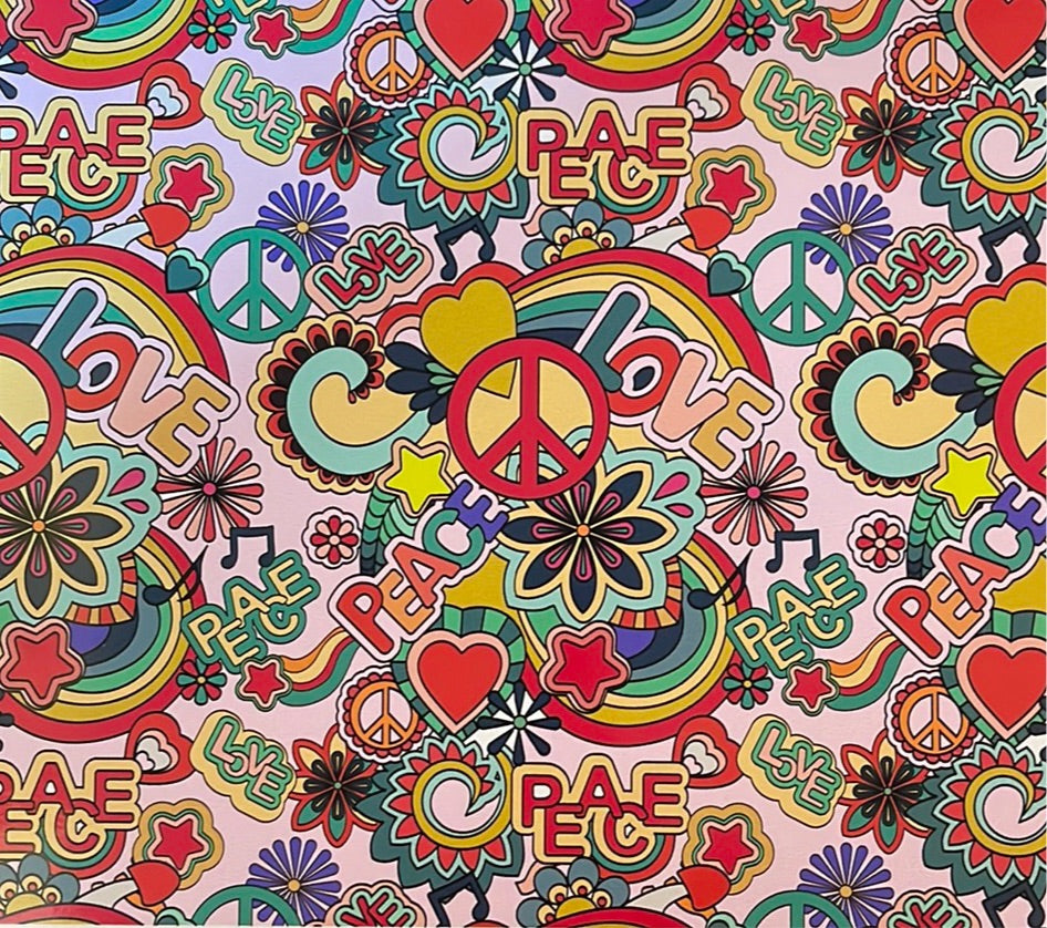 Retro Peace & Love 20 oz Skinny Vinyl Wrap