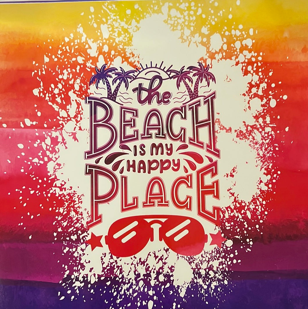 The Beach Is my Happy Place 20 oz Skinny Vinyl Wrap