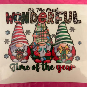 It’s the Most Wonderful Time Gnomes Clear Cast Sticker