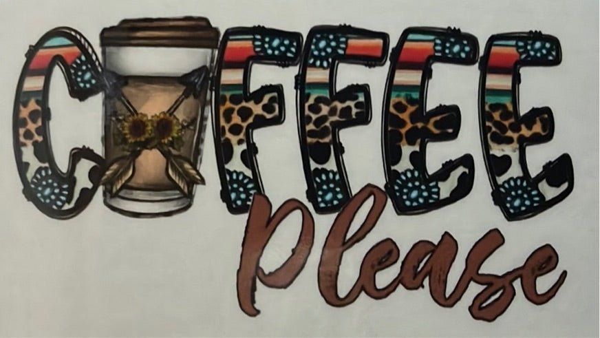 Coffee Please Clear Cast Sticker