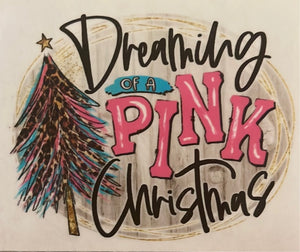 Dreaming of a Pink Christmas Clear Cast Sticker